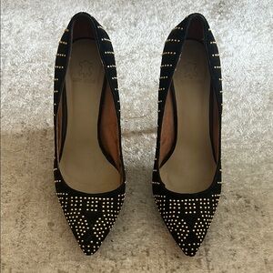 Elegant Black Studded Women's Heels